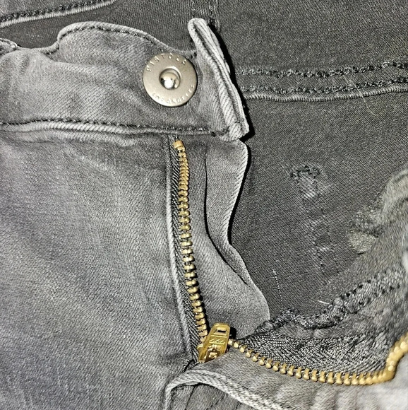 Pistola Aces High Black Distressed Hi-Rise Straight Leg Jeans Stretch Raw Hem - Picture 7 of 8